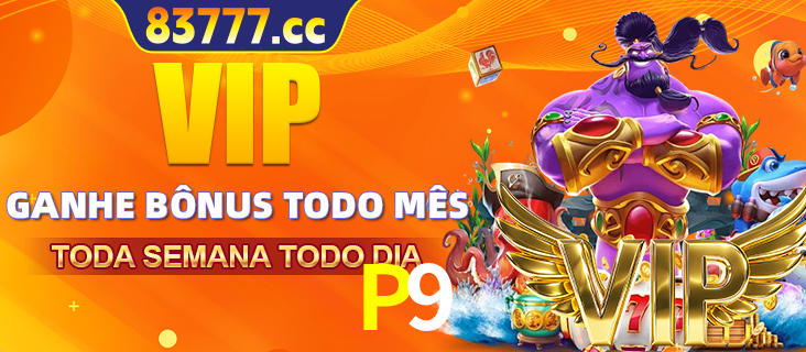 Banner promocional do P9 oferecendo 100% de recompensas adicionais contínuas para quem fizer o login diário (Daily sign-in), com um mascote de coelho.