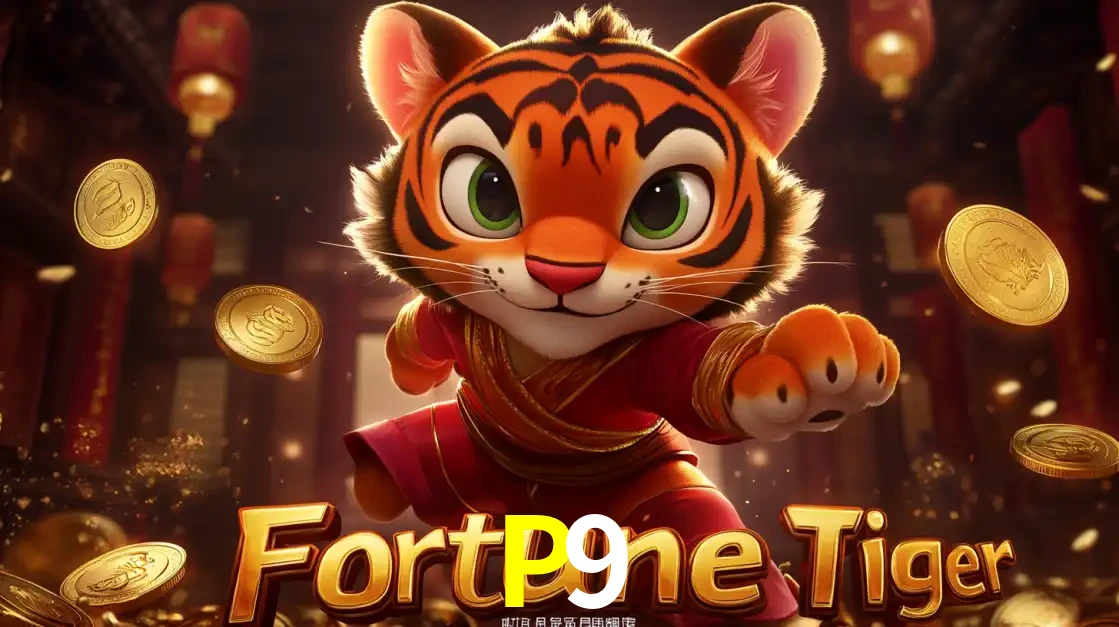 O carismático mascote do jogo de slot Fortune Tiger, um tigre fofo em pose de artes marciais, pronto para trazer sorte e multiplicadores de ganhos no cassino online P9.