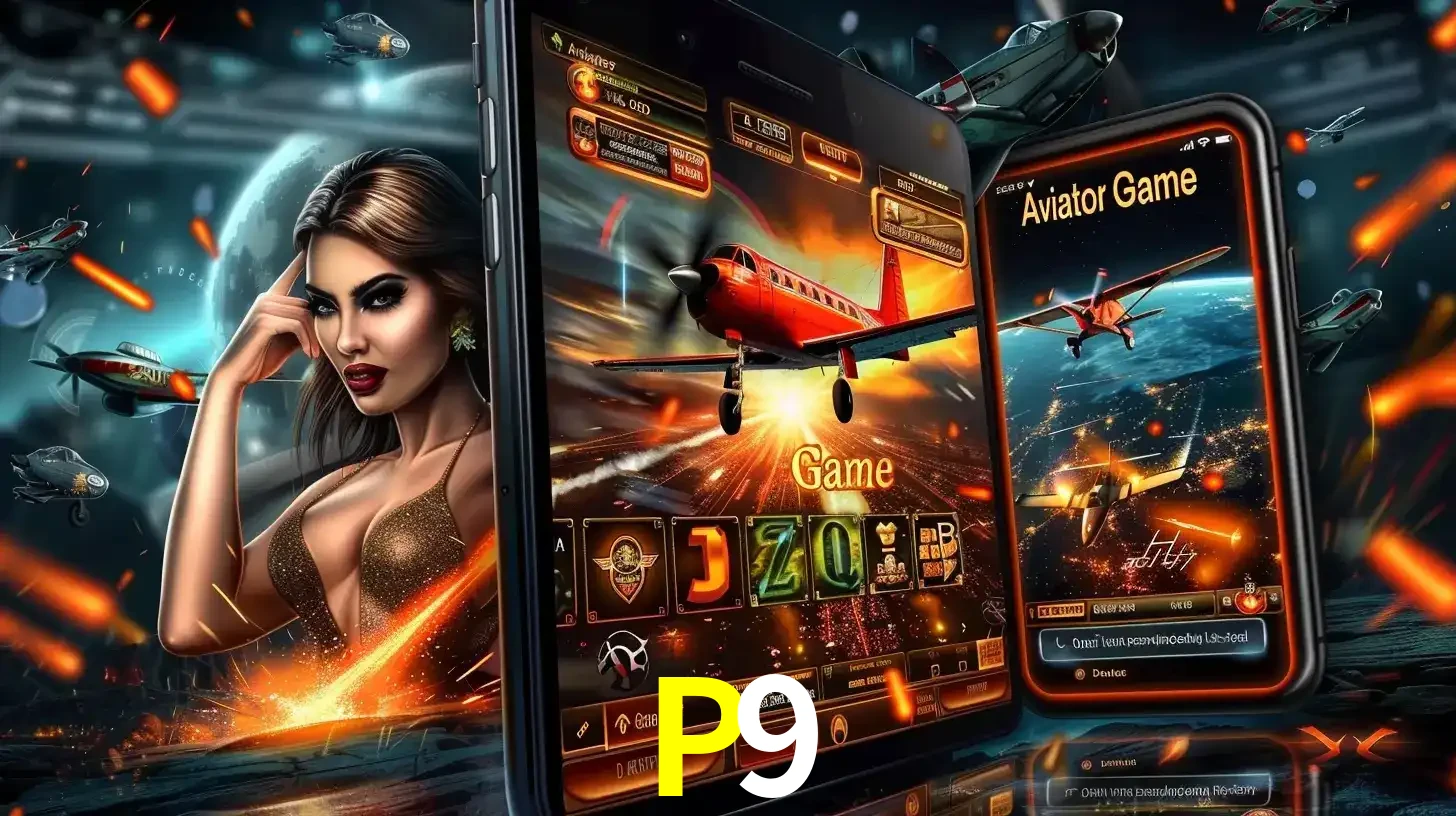 Mulher estilosa cercada por telas que exibem a jogabilidade do Aviator, capturando a intensidade e a estratégia deste popular crash game oferecido pelo P9.